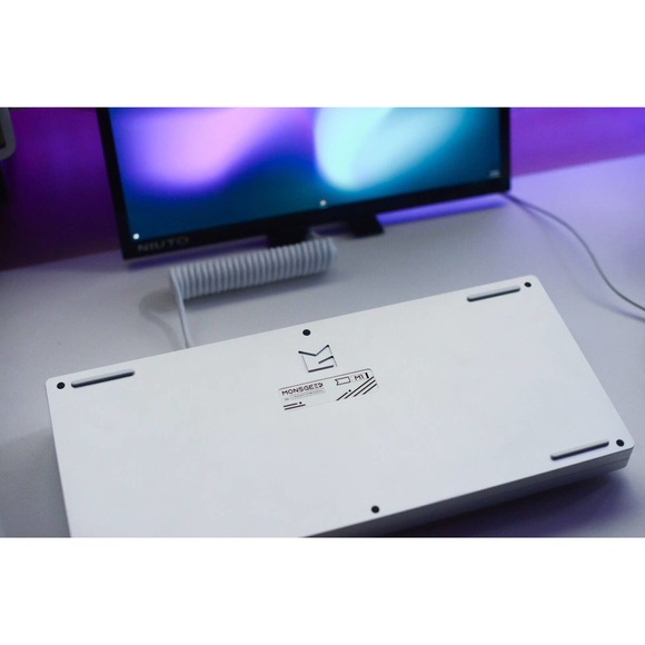 Custom Modded Mechanical Keyboard 75 Percent Silver Monsgeek M1 Thock Lubed RGB - Picture 5 of 9